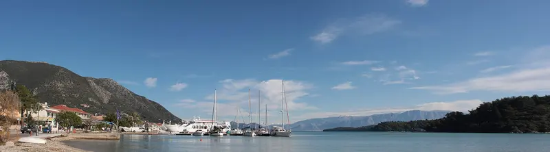 The quay and yachts at Nydri, Lefkada.