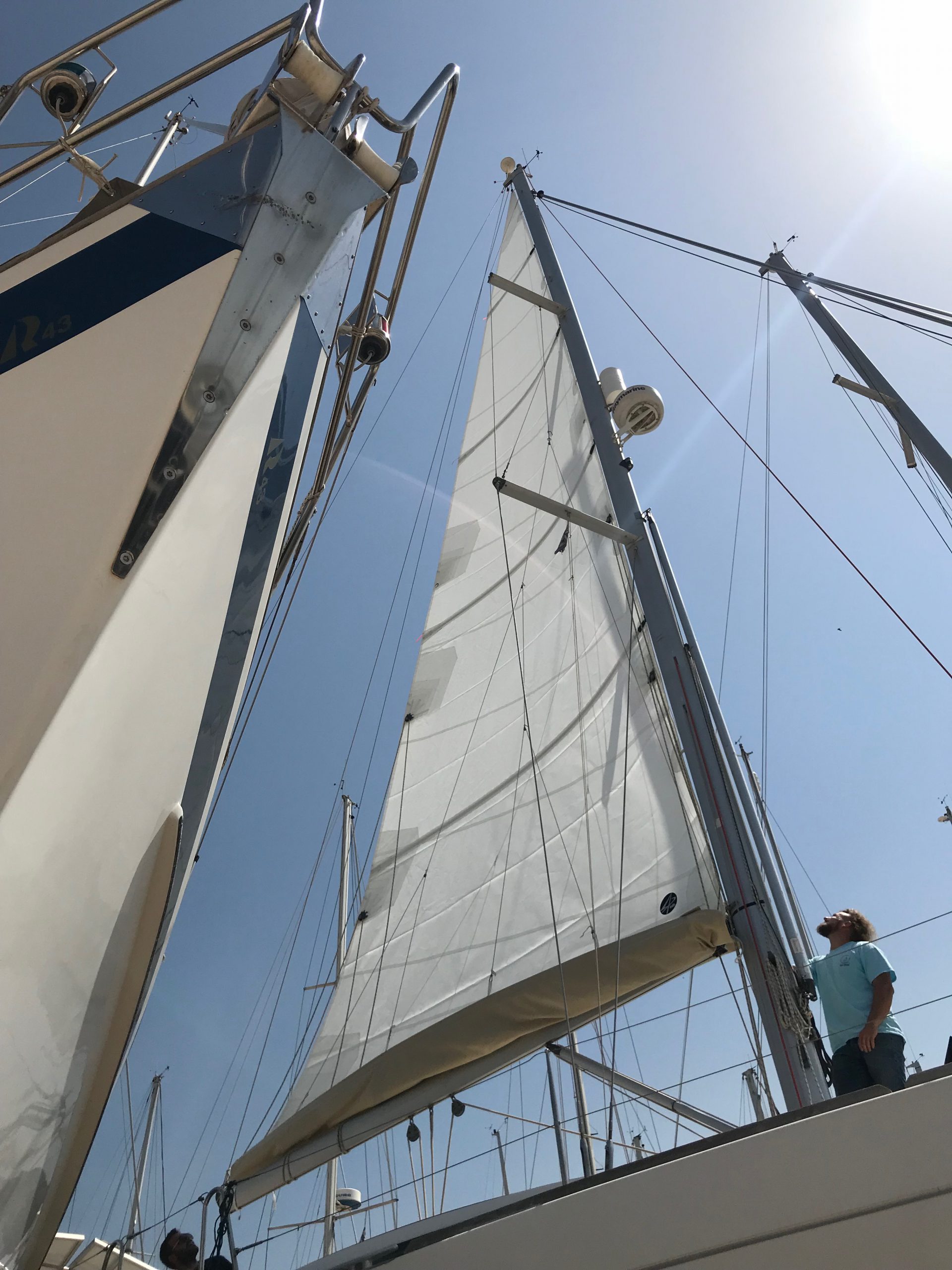 Sail set on the rig, photograph 1